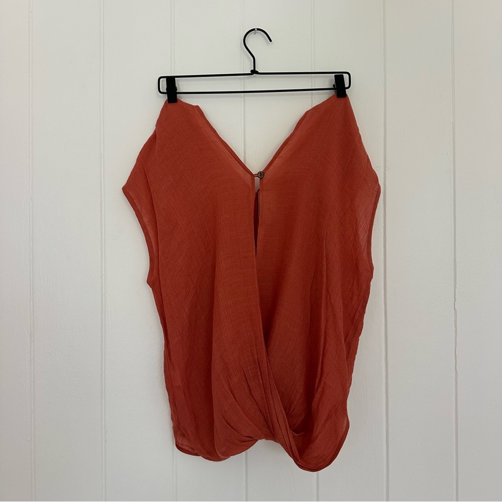 Gaya Rust Orange Sheer Blouse